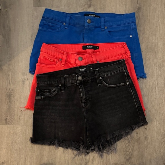 Hudson Jeans Women's Jean Shorts - Red, Blue, Black, White - Picture 6 of 7